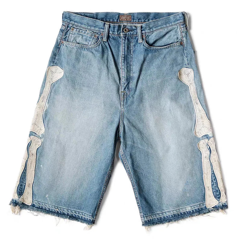 Unisex X-Ray Denim Shorts – Skeleton Edition