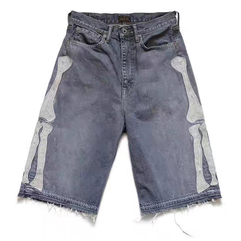 Unisex X-Ray Denim Shorts – Skeleton Edition